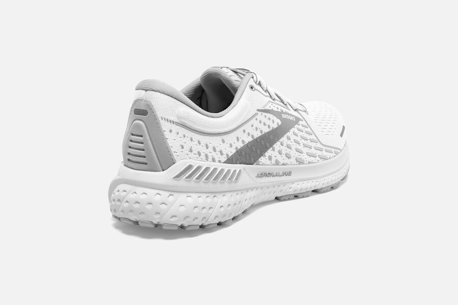 Brooks Israel Adrenaline GTS 21 Road Running Shoes Womens - White/Grey - DPY-893216